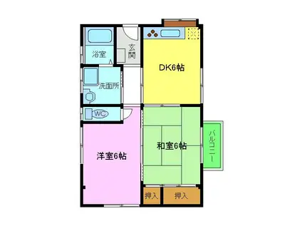 ハイツ715(2DK/2階)の間取り写真