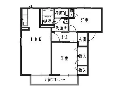 フレグランス北平野II(2LDK/2階)の間取り写真