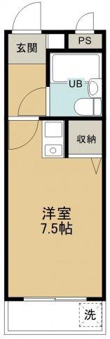 煉瓦館6(ワンルーム/1階)の間取り写真
