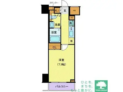 ジェノヴィア目黒南グリーンヴェール(1K/6階)の間取り写真