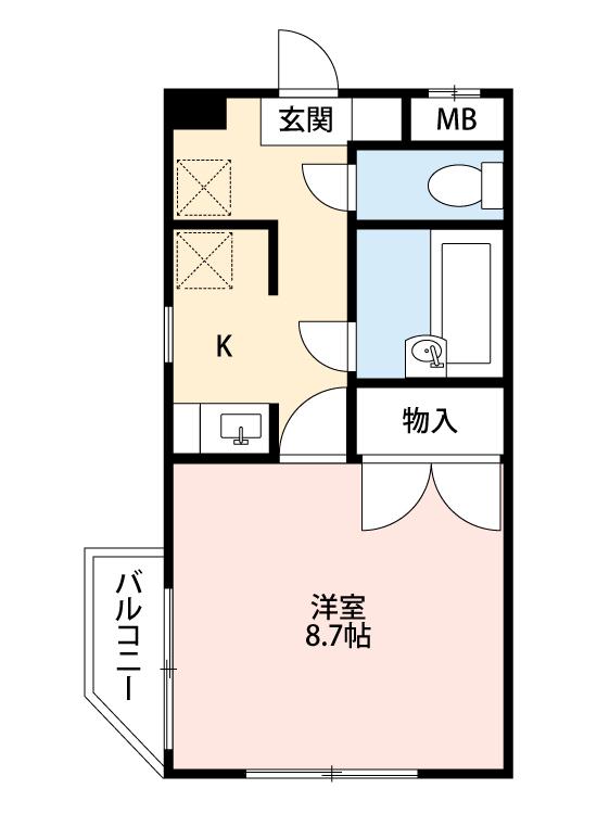 サンフォレストII(1K/1階)の間取り写真