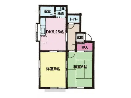 ウイングラーク小菅(2DK/1階)の間取り写真