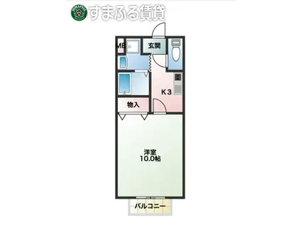 アムール西岡崎(1K/2階)の間取り写真