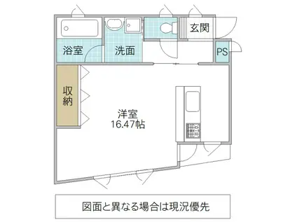 コーキマンションK-4(ワンルーム/1階)の間取り写真