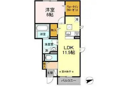 レ・ブル(1LDK/1階)の間取り写真