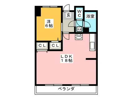 ハイツ岐北(1LDK/2階)の間取り写真