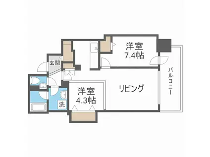 プレミスト札幌ターミナルタワー(2LDK/10階)の間取り写真