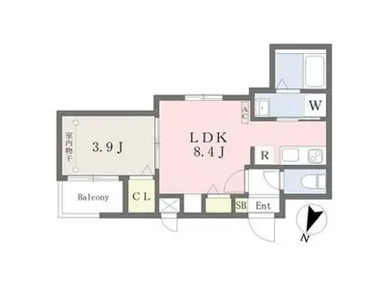 CHERIM黄金(1LDK/2階)の間取り写真