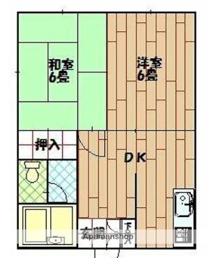 リバティ池田(2DK/1階)の間取り写真