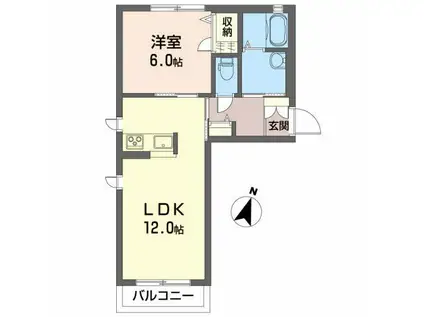 クラヴィエ南町(1LDK/1階)の間取り写真