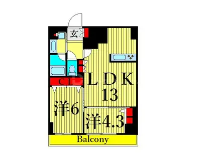 ドゥーエ南千住(2LDK/5階)の間取り写真