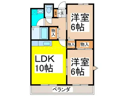 ガーデンハウス(2LDK/1階)の間取り写真