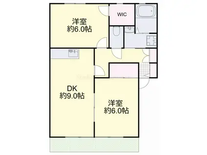 サンガーデン新福A(2DK/1階)の間取り写真