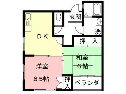 ハイツリバービレッジ(2DK/4階)の間取り写真