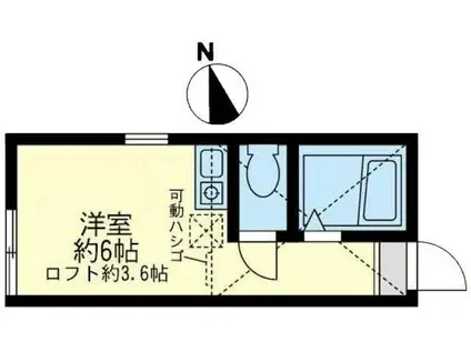 カナーレ鶴見 A棟(ワンルーム/1階)の間取り写真