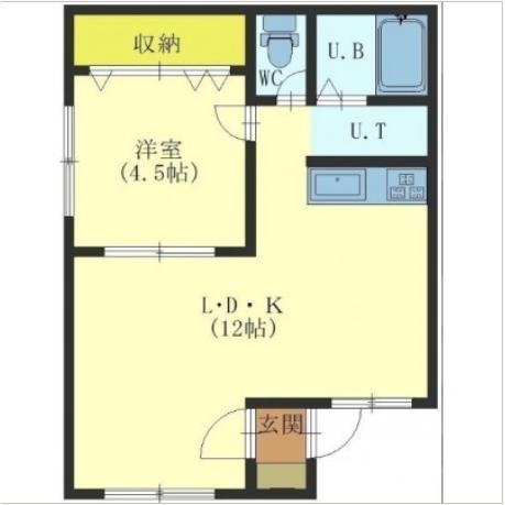 ハイツヒロI(1LDK/2階)の間取り写真