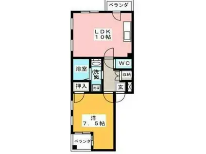 アビタシオン中村(1LDK/3階)の間取り写真