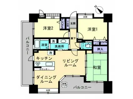コアマンションネクステージ下通(3LDK/12階)の間取り写真