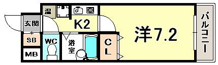 エスリード三宮(1K/5階)の間取り写真