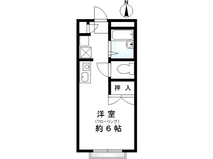 シュガー北落合(ワンルーム/2階)の間取り写真