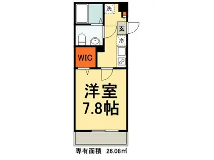 ノースヒル津田沼(1K/2階)の間取り写真