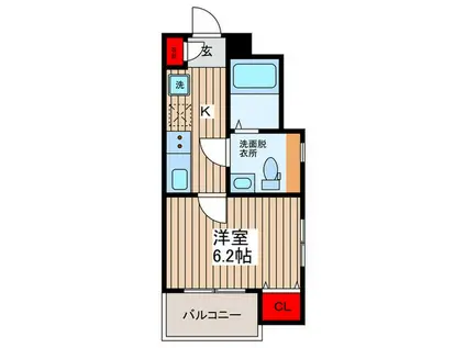 ALIVIO VIDA(1K/2階)の間取り写真