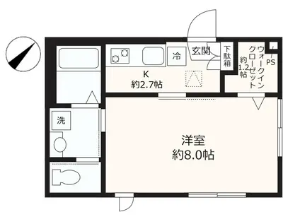 ヘーベルメゾン護国寺(1K/1階)の間取り写真