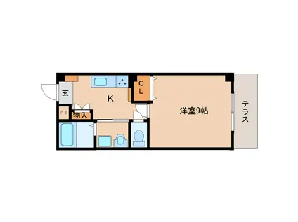 スカイフィールド(1K/1階)の間取り写真