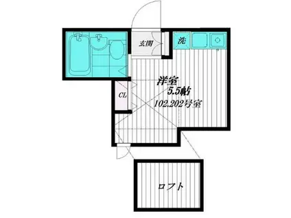 スマートコンパクト溝の口(ワンルーム/2階)の間取り写真