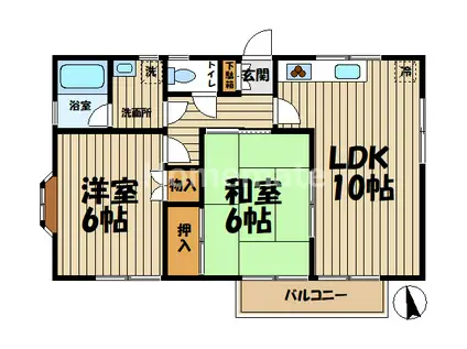 プリムローズ(2LDK/1階)の間取り写真