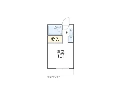 レオパレスサウスRIVERII(ワンルーム/2階)の間取り写真