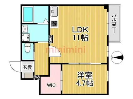 URBAN COURT 茨木春日(1LDK/2階)の間取り写真