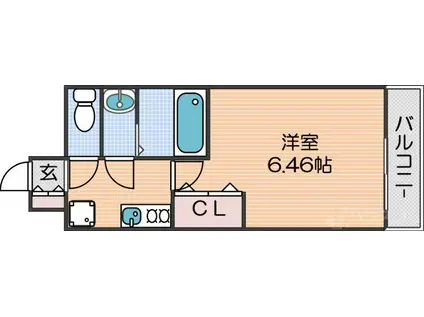 ラグゼナ住之江公園(1K/5階)の間取り写真