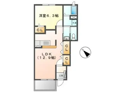 メゾンアイリス(1LDK/1階)の間取り写真