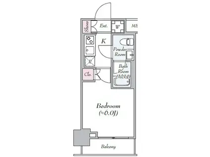 ESTRUTH SHINKOIWA(1K/11階)の間取り写真