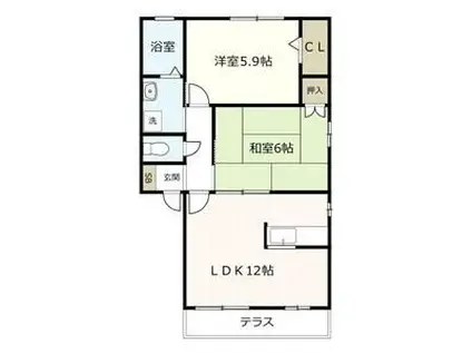 ブランニューコート(2LDK/1階)の間取り写真