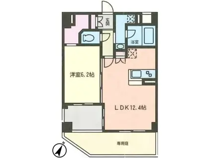 グランボナールII(1LDK/1階)の間取り写真