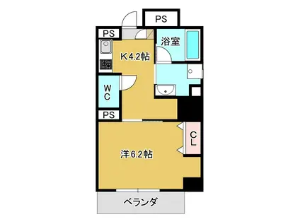 HANWA CREA(1K/9階)の間取り写真