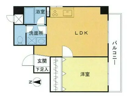 ノートス扇橋(1LDK/3階)の間取り写真