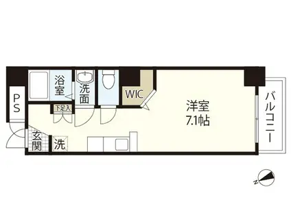 グレース本川 (ワンルーム/7階)の間取り写真