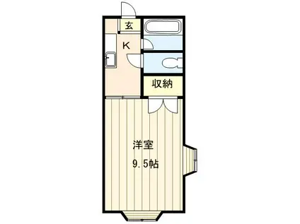 ホワイトコート・ジュン(1K/1階)の間取り写真