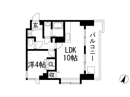 コンフィメゾン中山寺(1LDK/3階)の間取り写真