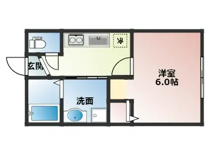 リープラスはりま勝原(1K/1階)の間取り写真
