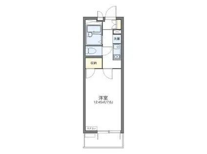 レオパレスWINDII(1K/1階)の間取り写真