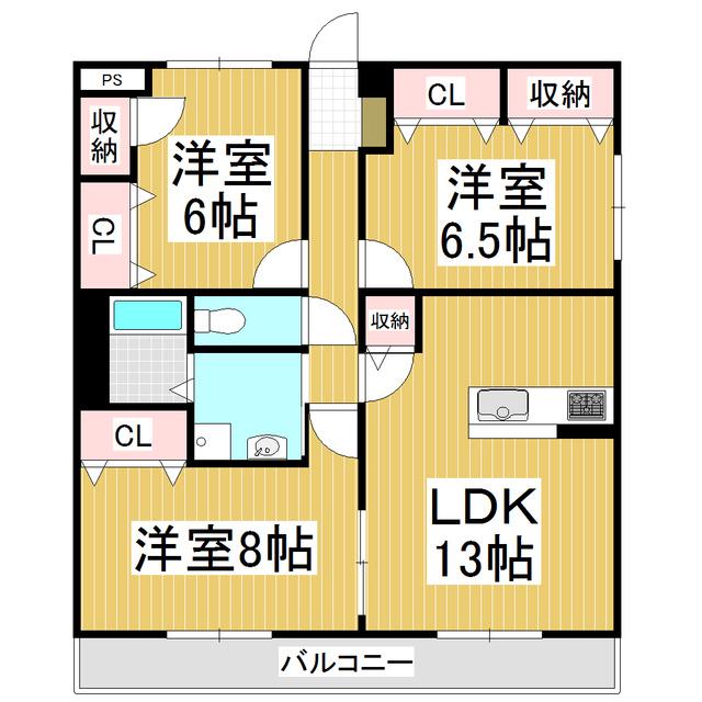 VIEW CREST(3LDK/4階)の間取り写真