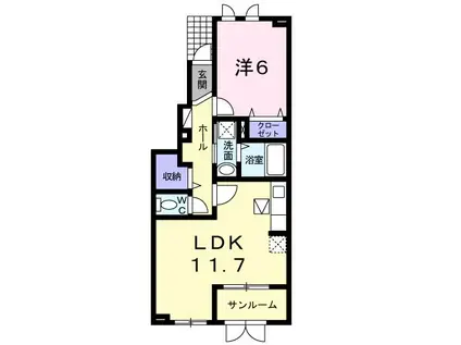 LE SOLEIL(1LDK/1階)の間取り写真