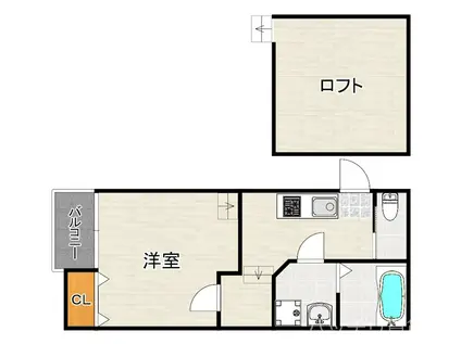 LASPACIO姪浜参番館(1K/2階)の間取り写真