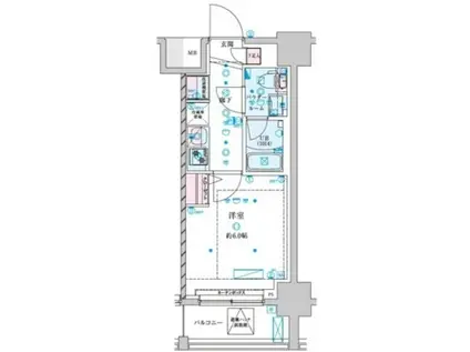 ジェノヴィア平塚IV(1K/11階)の間取り写真
