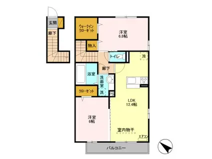 LA・LUCE KEYAKIB(2LDK/2階)の間取り写真