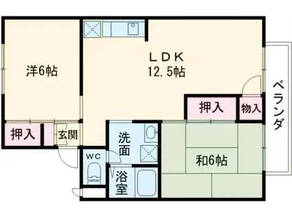 ハイツMIII(2LDK/2階)の間取り写真